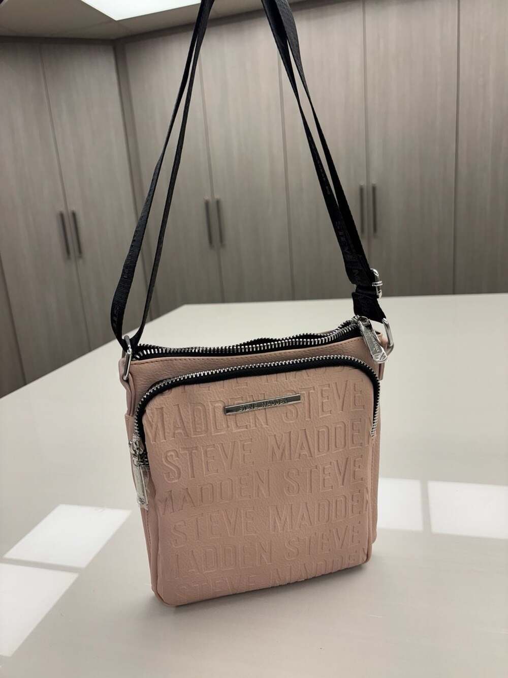 Steve Madden BGlamm Crossbody Bag Blush Pink Faux Leather